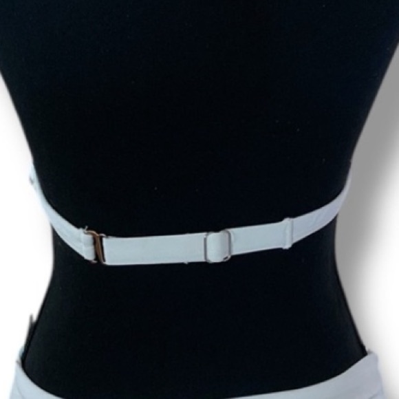 Yonique Vintage Style Push Up White Halter Bikini Set 2 Piece Size Small NWT - Picture 6 of 11